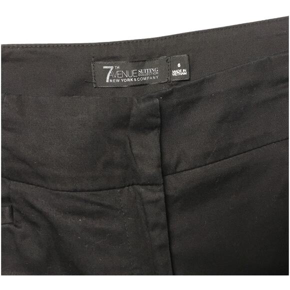 NY & Co 7th Ave Suiting Crop Dress Pants Capri Womens 6 Black Career Work Casual - Picture 2 of 10